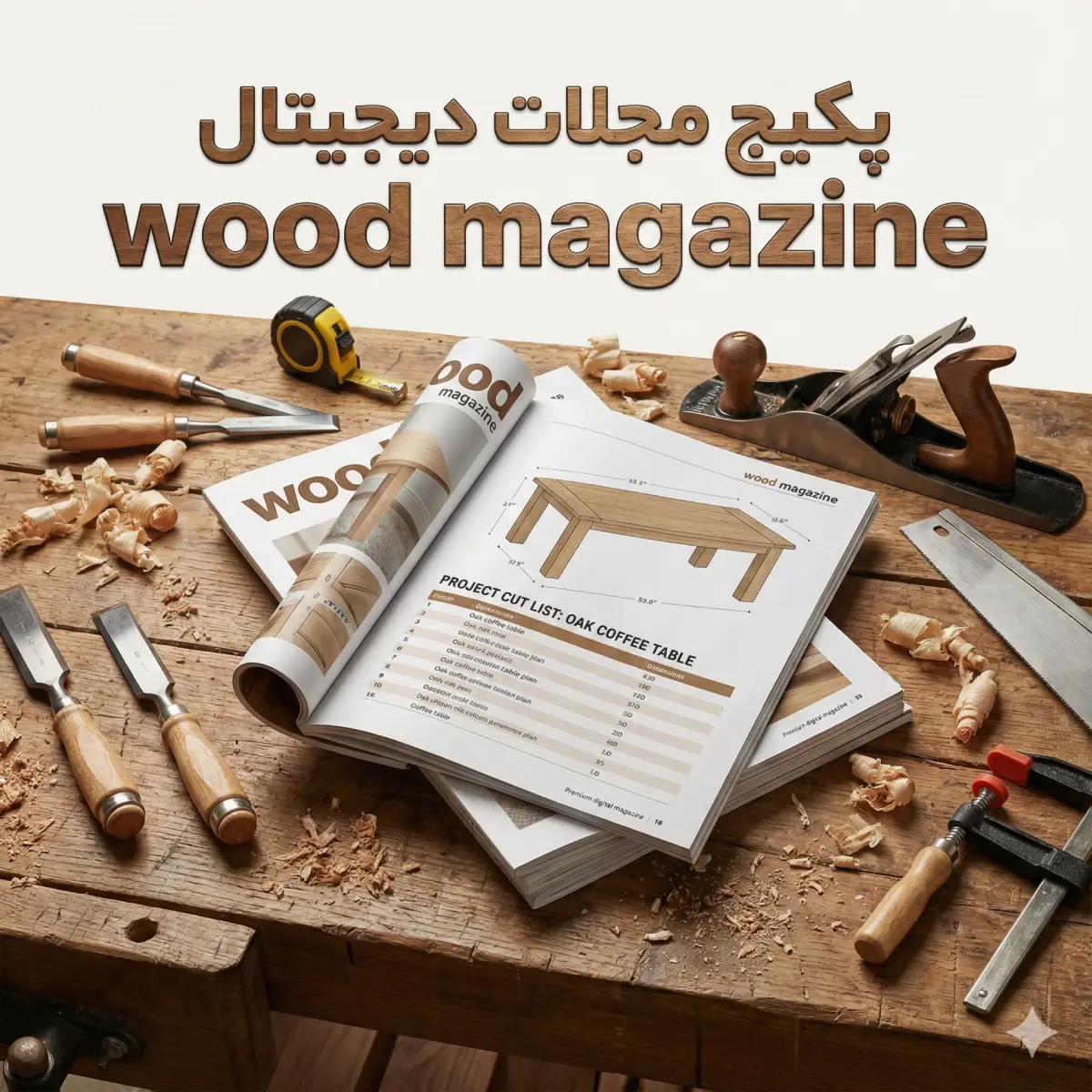 پکیج مجلات دیجیتال Wood Magazine : نسخه دانلودی برای نجاران wood magazine